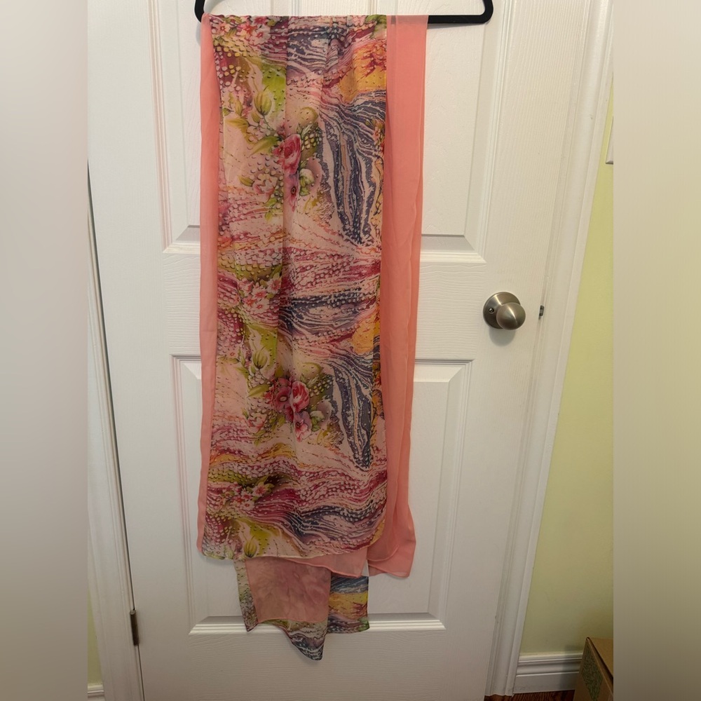 Floral Pink and Multicolor Scarf